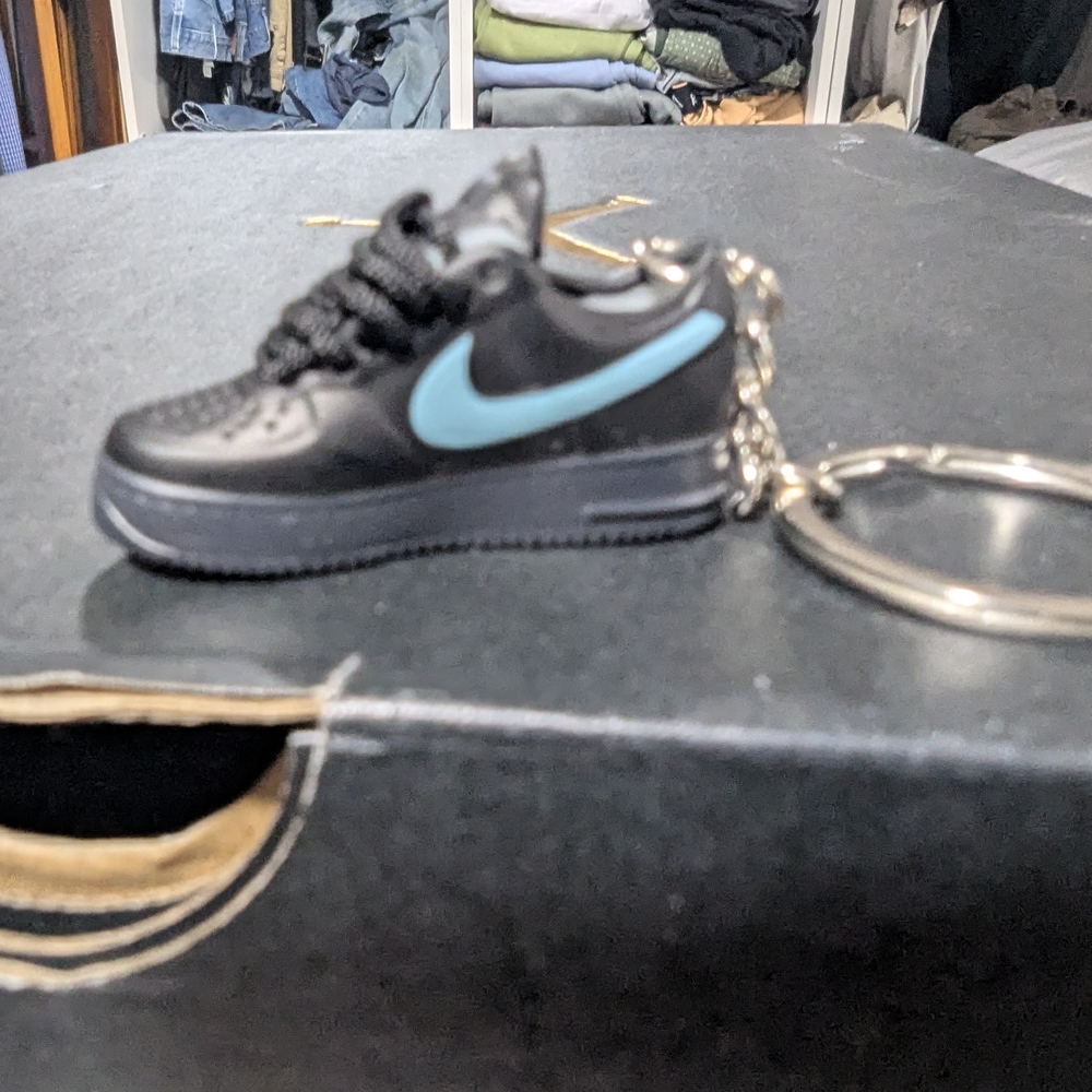 Nike Black and Blue Sneaker Keychain